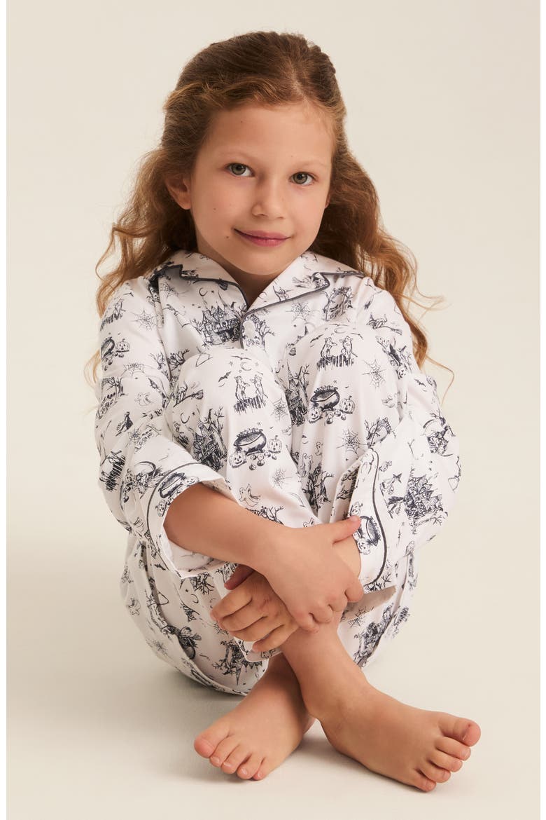 Kids' 2-Piece Twill Pajama Set, Alternate, color, WHITE