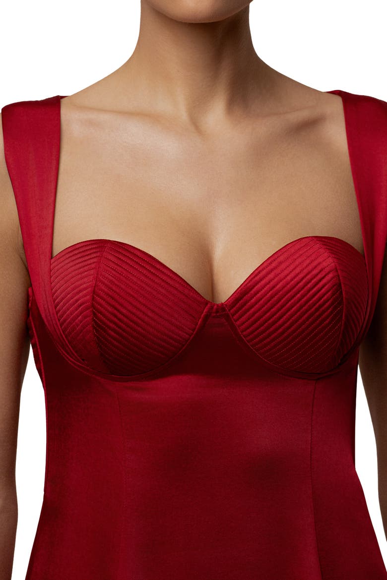 Amour Satin Maxi Dress, Alternate, color, Red