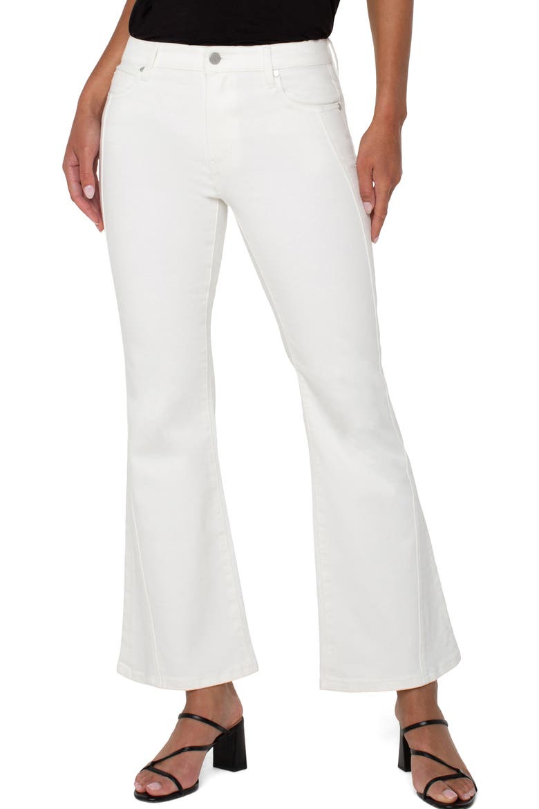 Hannah Front Seam Flare Jeans, Main, color, BONE WHITE
