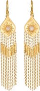 Satya Jewelry Daybreak Opal Sun Fringe Earrings