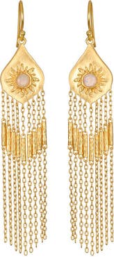Satya Jewelry Daybreak Opal Sun Fringe Earrings