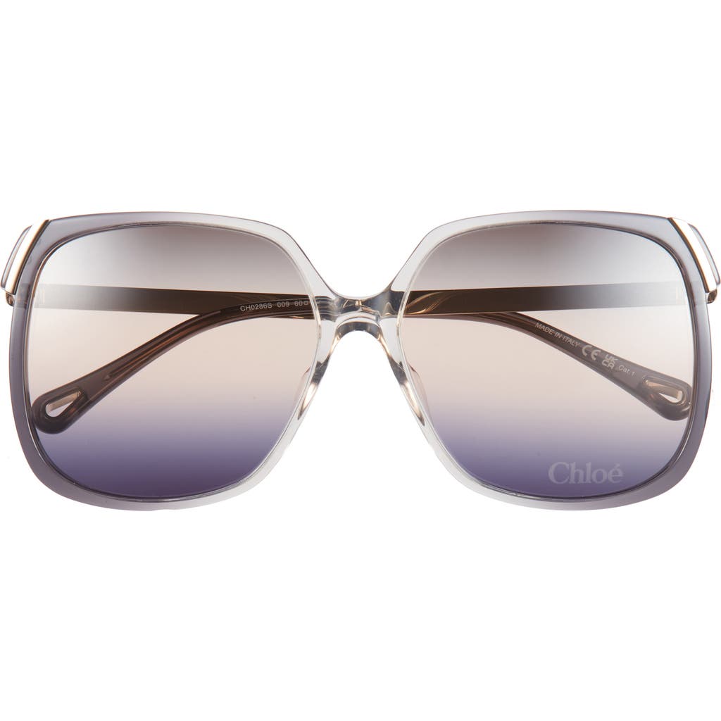 Chloé 60mm Oversize Square Sunglasses In Gray