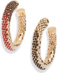 Isabel Marant Large Beaded Mesh Hoop Earrings