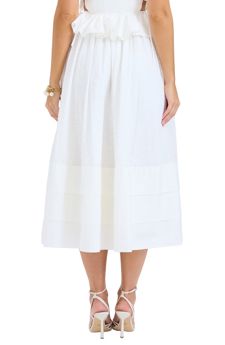 HOUSE OF CB Augustine Embroidered Cotton Midi Skirt, Alternate, color, Cloud Dancer