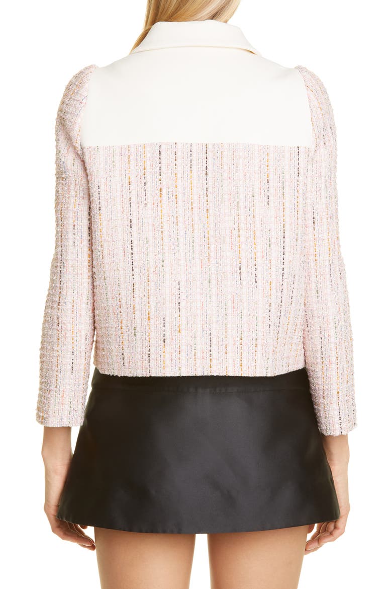 Patchwork Tweed Crop Jacket, Alternate, color, PINK/ WHITE