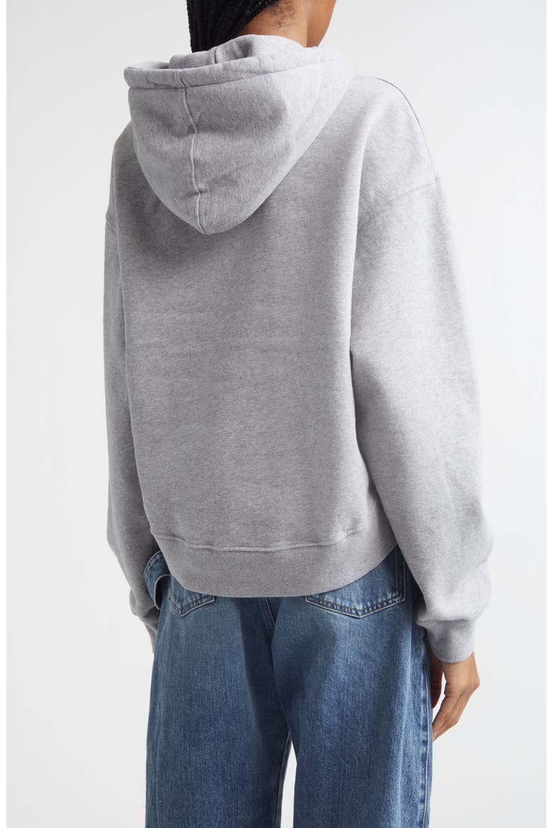 Loafer Stitch Curved Hem Fleece Hoodie, Alternate, color, MID GREY MELANGE