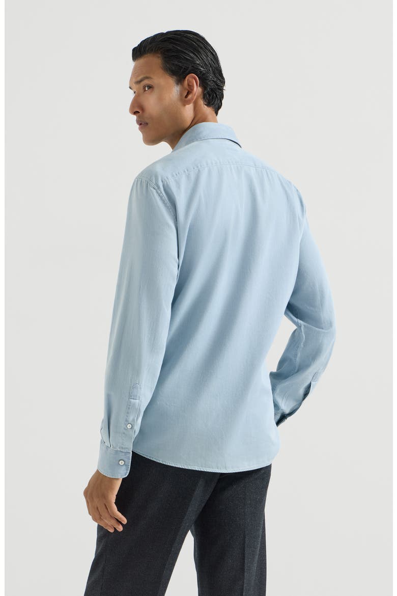 Lightweight denim shirt with spread collar, Alternate, color, Light Denim