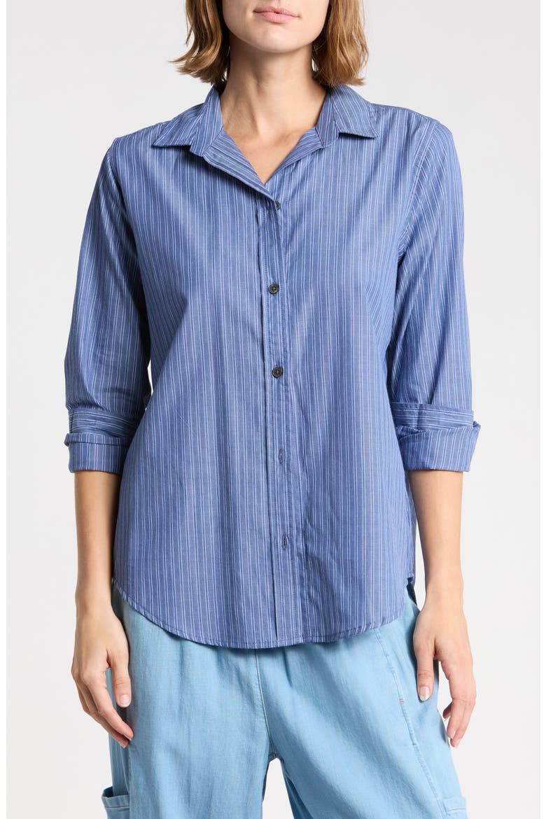 Belly Cotton Shirt, Main, color, STORMY SEA