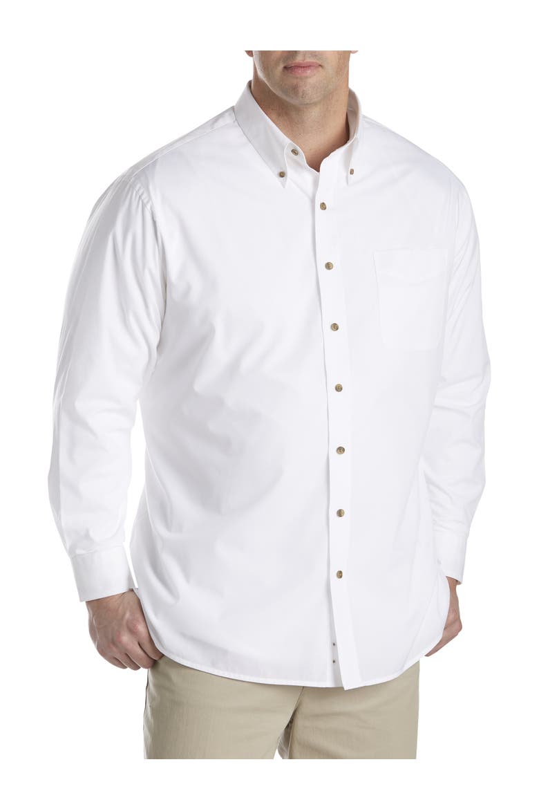 Big & Tall Easy-Care Solid Sport Shirt V2, Alternate, color, WHITE