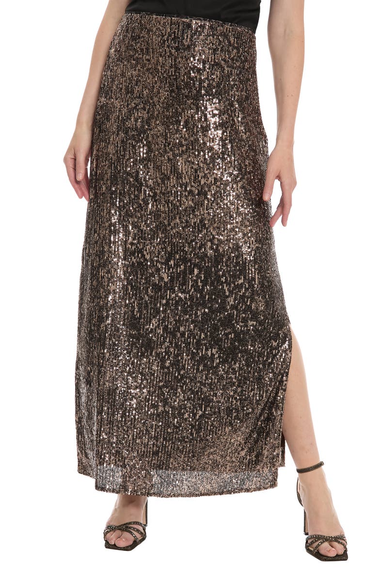 Sequin Maxi Skirt, Main, color, ASH BROWN/ BROWN
