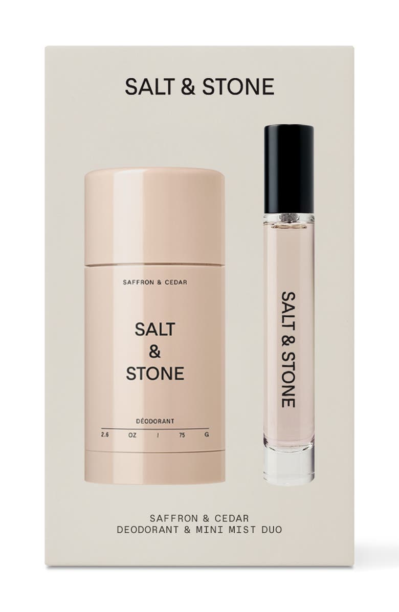 SALT & STONE Saffron & Cedar Deodorant & Mini Body Mist Set $30 Value, Alternate, color, 