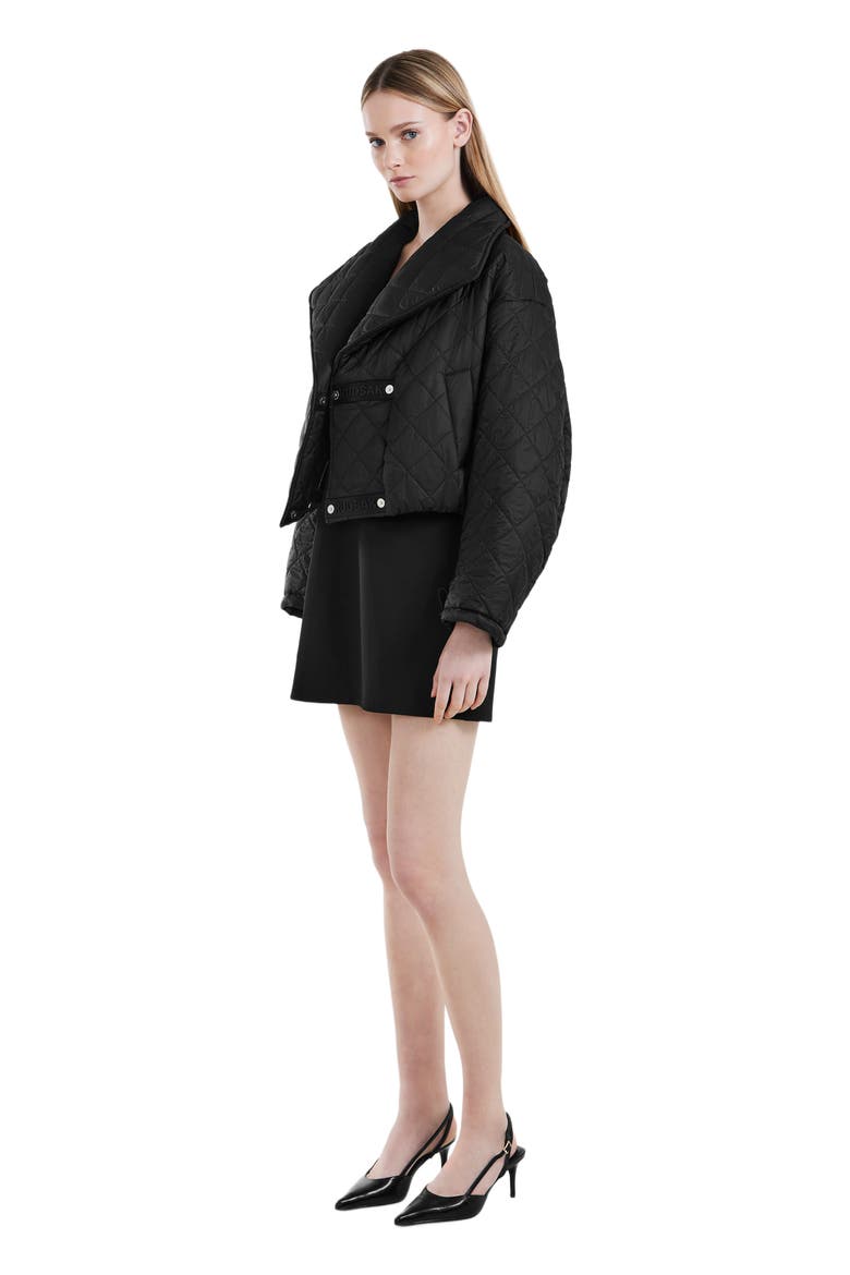 KALEE WOMEN'S QUILTED SHORT COAT, Alternate, color, Black