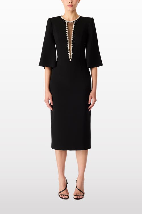 Jenny Packham Grace Midi Dress In Black