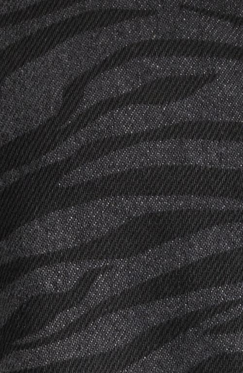 Ptcl Ainhoanon Zebra Print Denim Shacket In Black