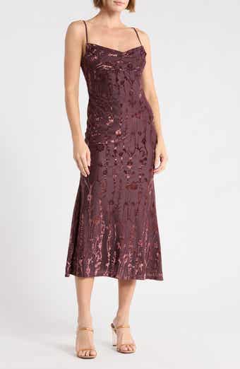 Square Neck Mermaid Midi Dress