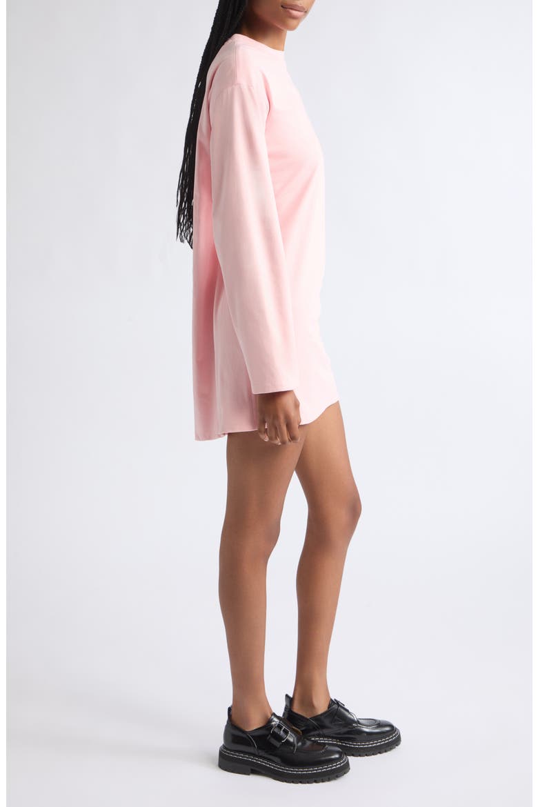 Snap Cotton T-Shirt Dress, Alternate, color, PINK