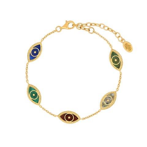 Harmonious Guardian Evil Eye Multi-Stone Bracelet