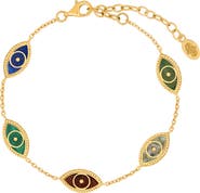 Karma and Luck Harmonious Guardian Evil Eye Multi-Stone Bracelet