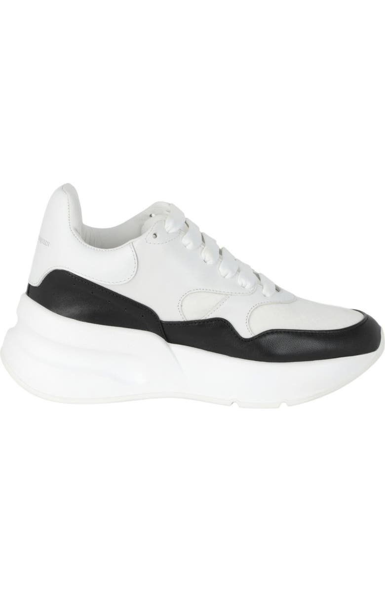 McQueen Oversize Runner Sneaker, Alternate, color, White Black