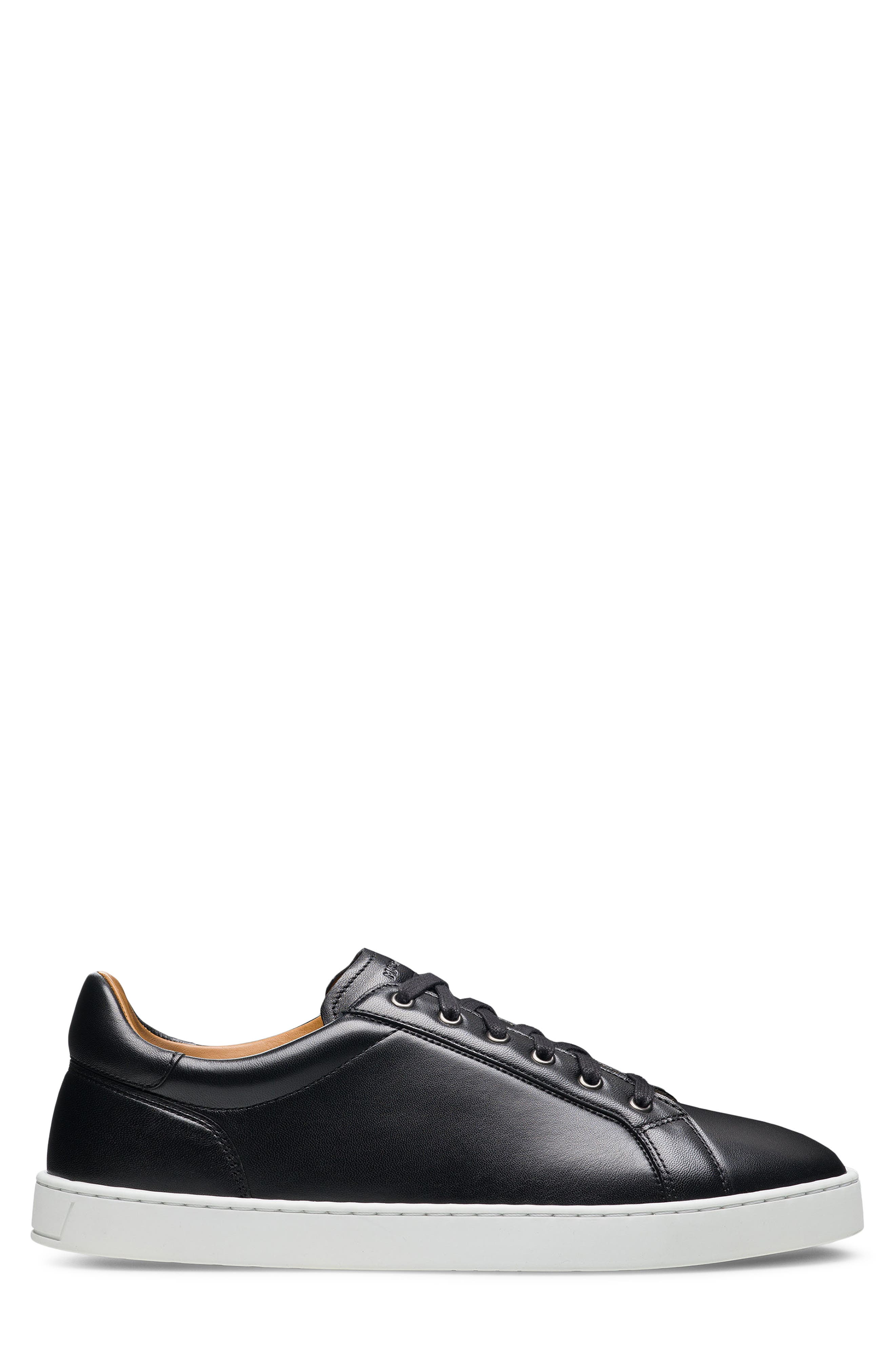 Magnanni Cote Lo Leather Sneaker, Alternate, color, Black Napa