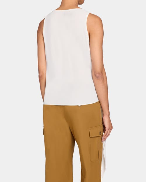 Santorelli Danna Sleeveless Faux Wrap Top In Fluid Crepe