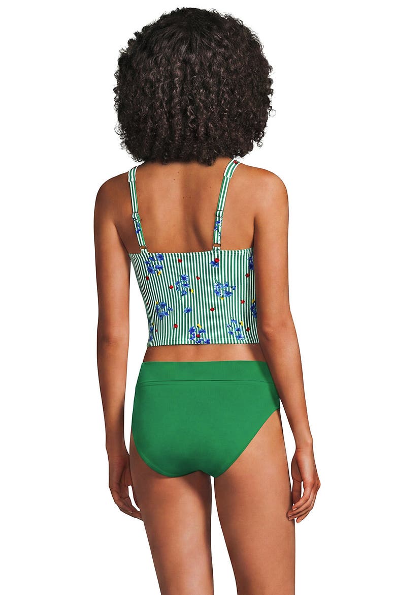 Sweetheart Wrap Midkini Top, Alternate, color, Floral/Vibrant Clover Stripe