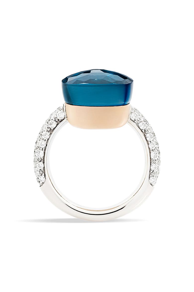 Nudo Maxi Ring, Alternate, color, WHITE/ ROSE GOLD/ BLUE TOPAZ