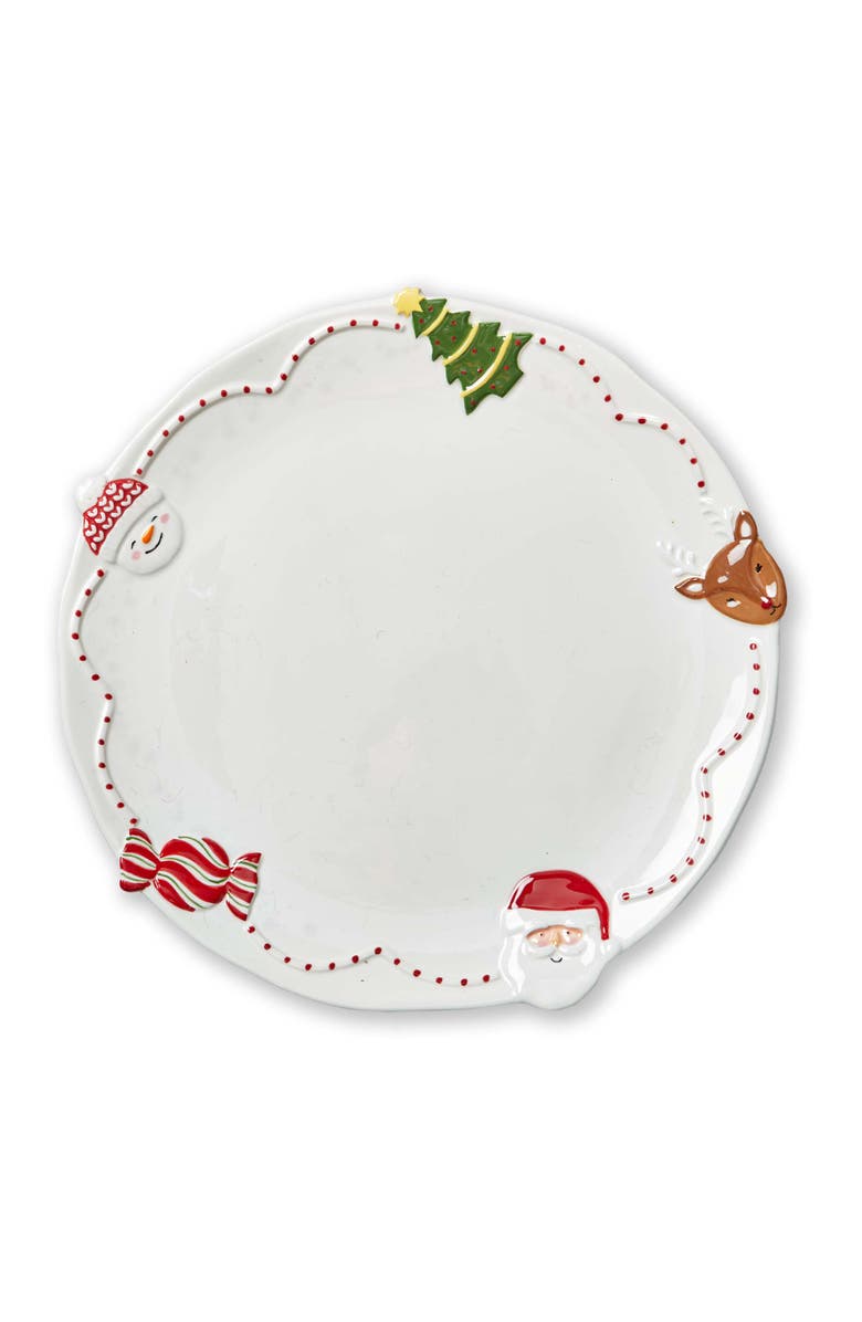 tag Holiday Cheer Multicolor Ceramic Serving Platter for Christmas, Main, color, Multicolored