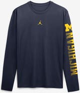 Jordan Brand Men's Jordan Brand Navy Michigan Wolverines Primetime Logo Sleeve Legend Dri-FIT Long Sleeve T-Shirt