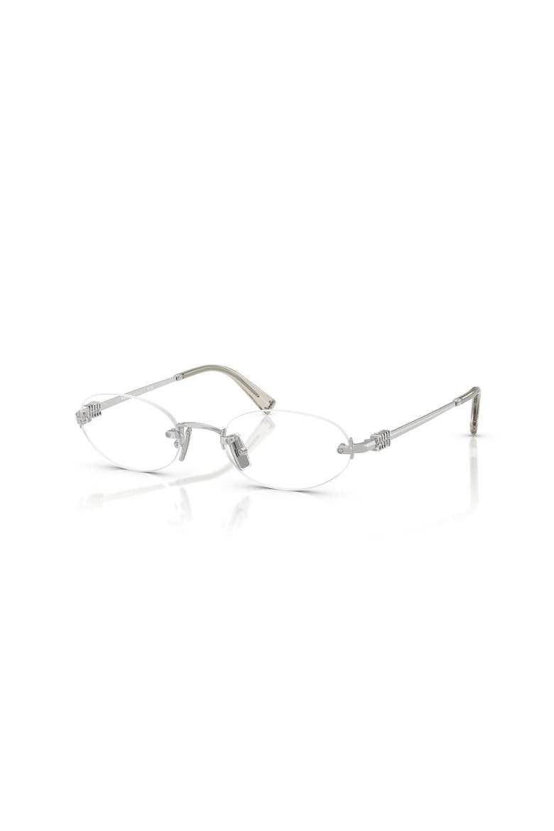 51mm Oval optical glasses, Main, color, Silver