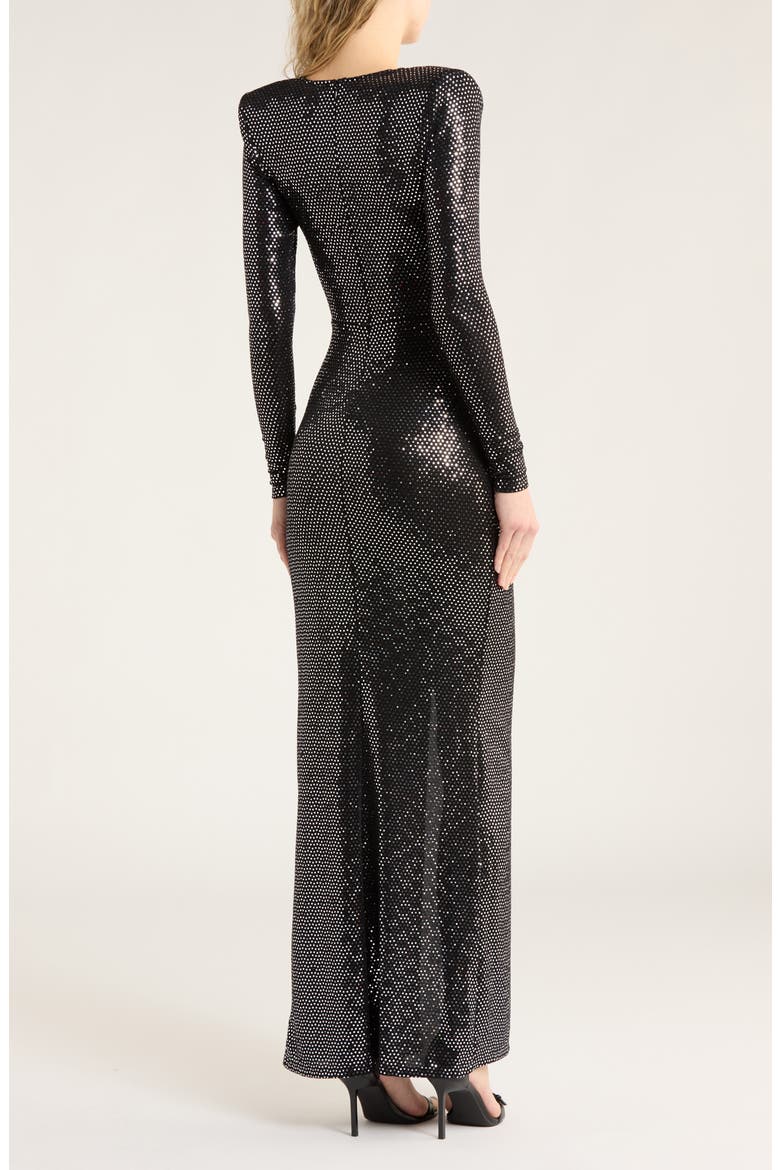 Rosetta Twist Front Dress, Alternate, color, BLACK/ SILVER