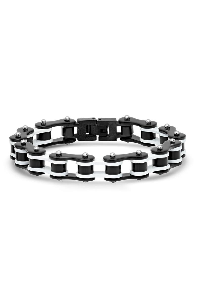 HMY JEWELRY Men's Two-Tone Bike Chain Bracelet, Main, color,