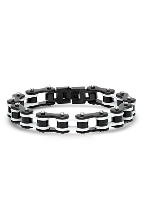 Men's Two-Tone Bike Chain Bracelet