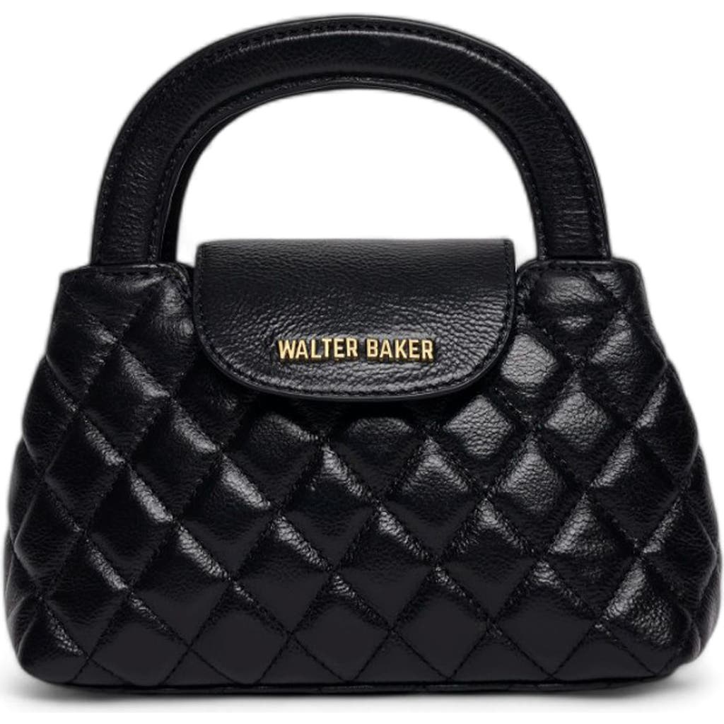 Walter Baker Phoebe Leather Mini Top Handle Bag In Black
