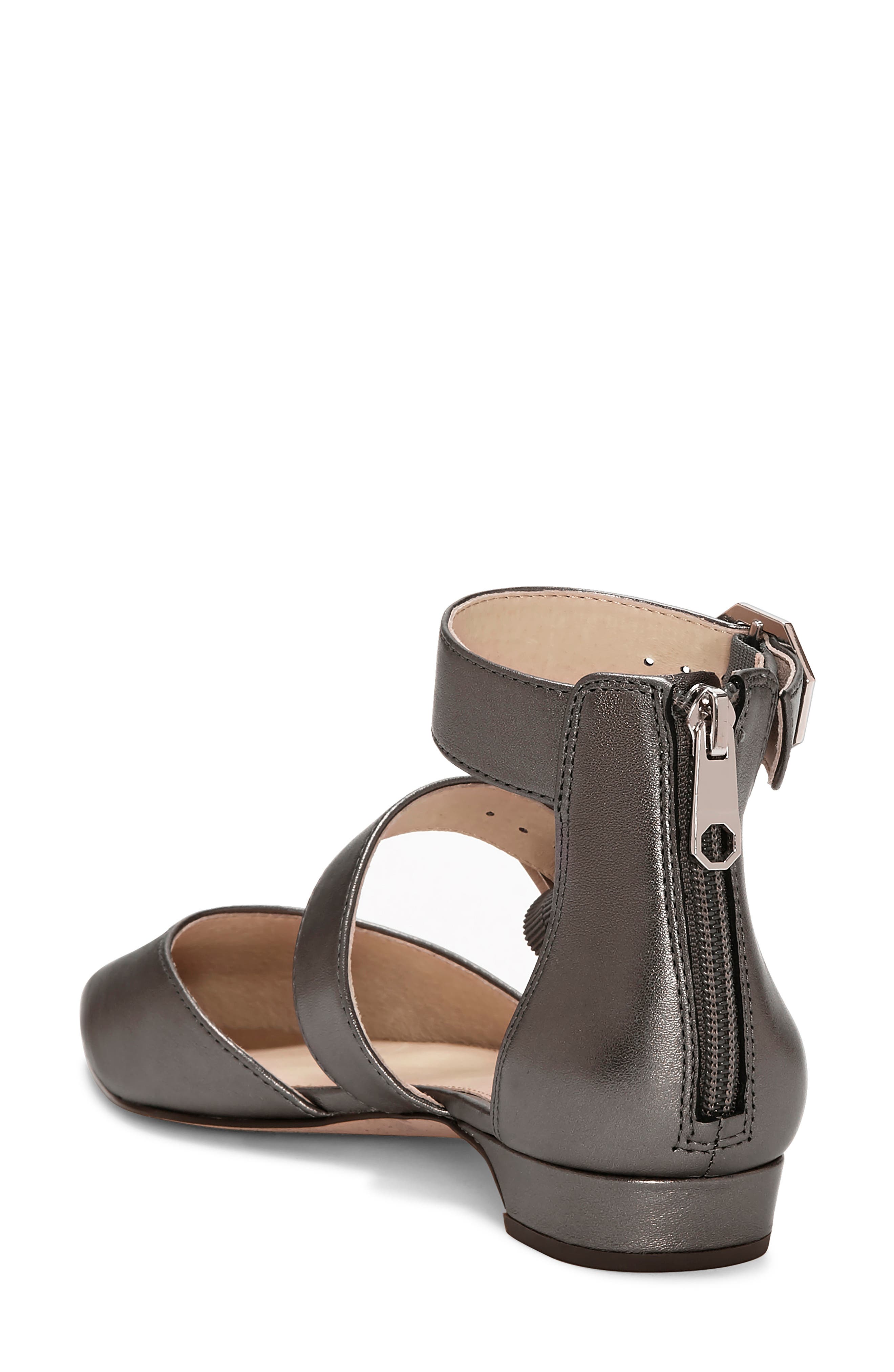 Corriett Ankle Strap Sandal, Alternate, color, GUNMETAL METALLIC