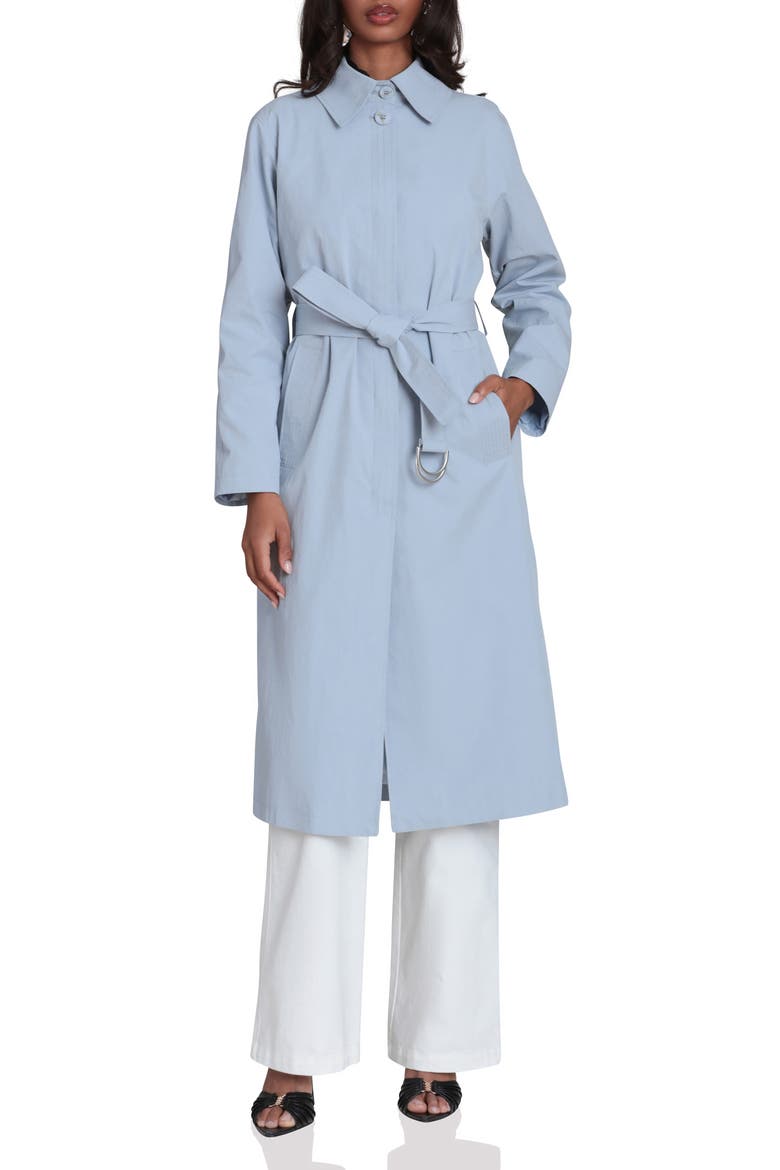 Minimalist Cotton & Nylon Trench Coat, Alternate, color, SKY