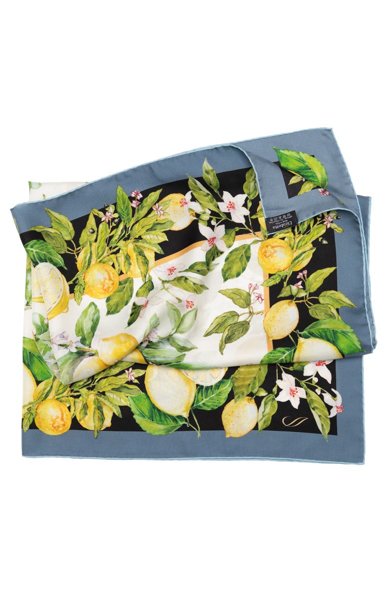 Elizabetta Limoni Fioriti - Silk Foulard for Women, Alternate, color, Black