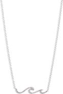 Meira T Diamond Mini Wave Bar Necklace