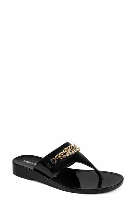 KARL LAGERFELD PARIS Vesperina Embellished Flip Flop