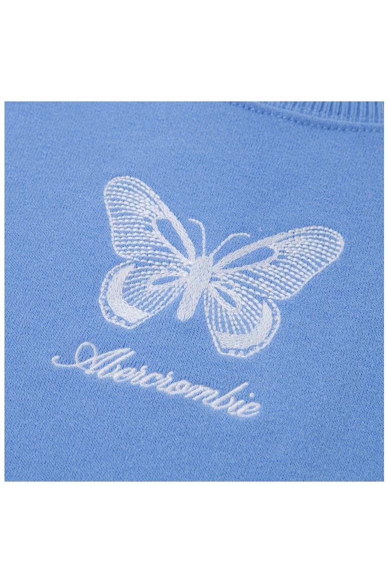 Kids' Butterfly Cotton Blend Sweatshirt, Alternate, color, VISTA BLUE