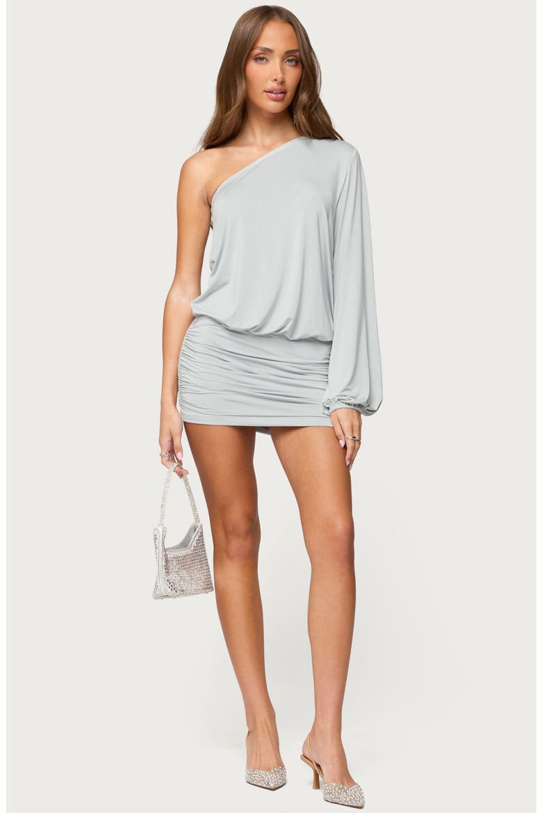 Athelia One-Shoulder Single Long Sleeve Minidress, Alternate, color, LIGHT-GRAY