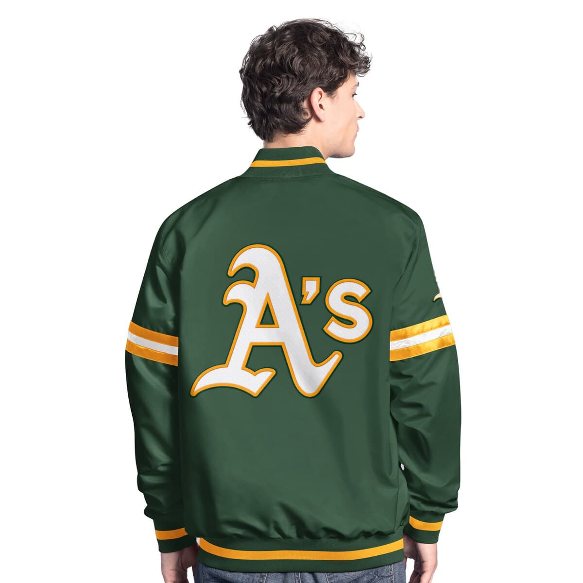 Men'sStarter  Green Athletics Scout Full-Snap Varsity Jacket - image 2