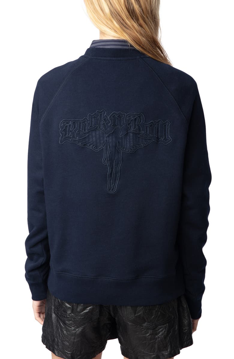 Zadig & Voltaire Upper Mo Fishnet Fallen Angel Sweatshirt, Alternate, color, 