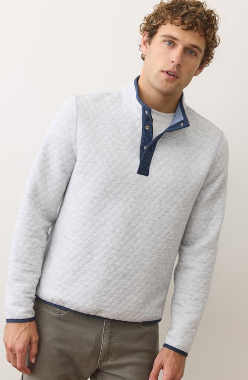 Marine Layer Corbet Reversible Quilted Snap Placket Sweatshirt In Blue