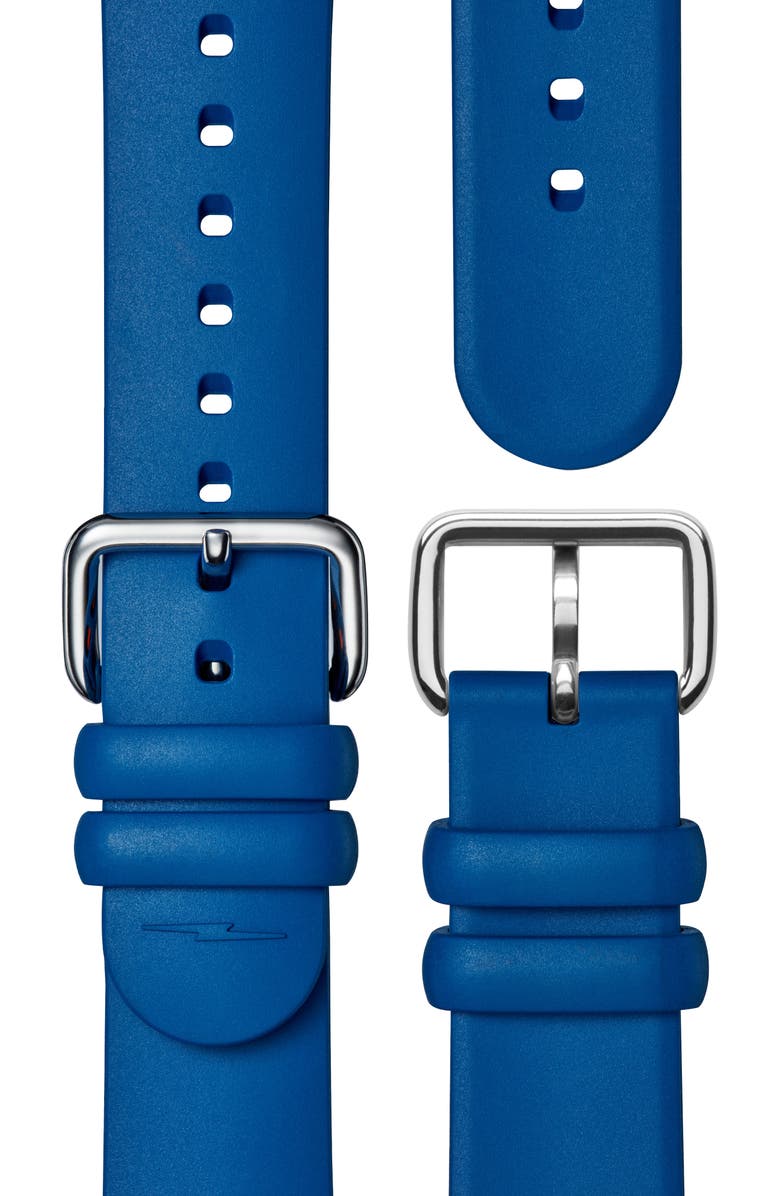 Shinola Detrola Rubber Strap Watch, 41mm, Alternate, color, Blue