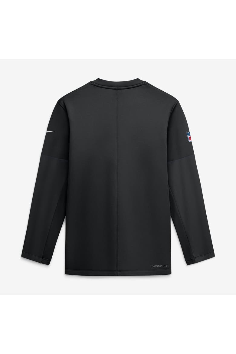 Men's Nike Black Minnesota Vikings Sideline Coaches Team Present Midweight Therma-FIT Sweatshirt, Alternate, color, Black