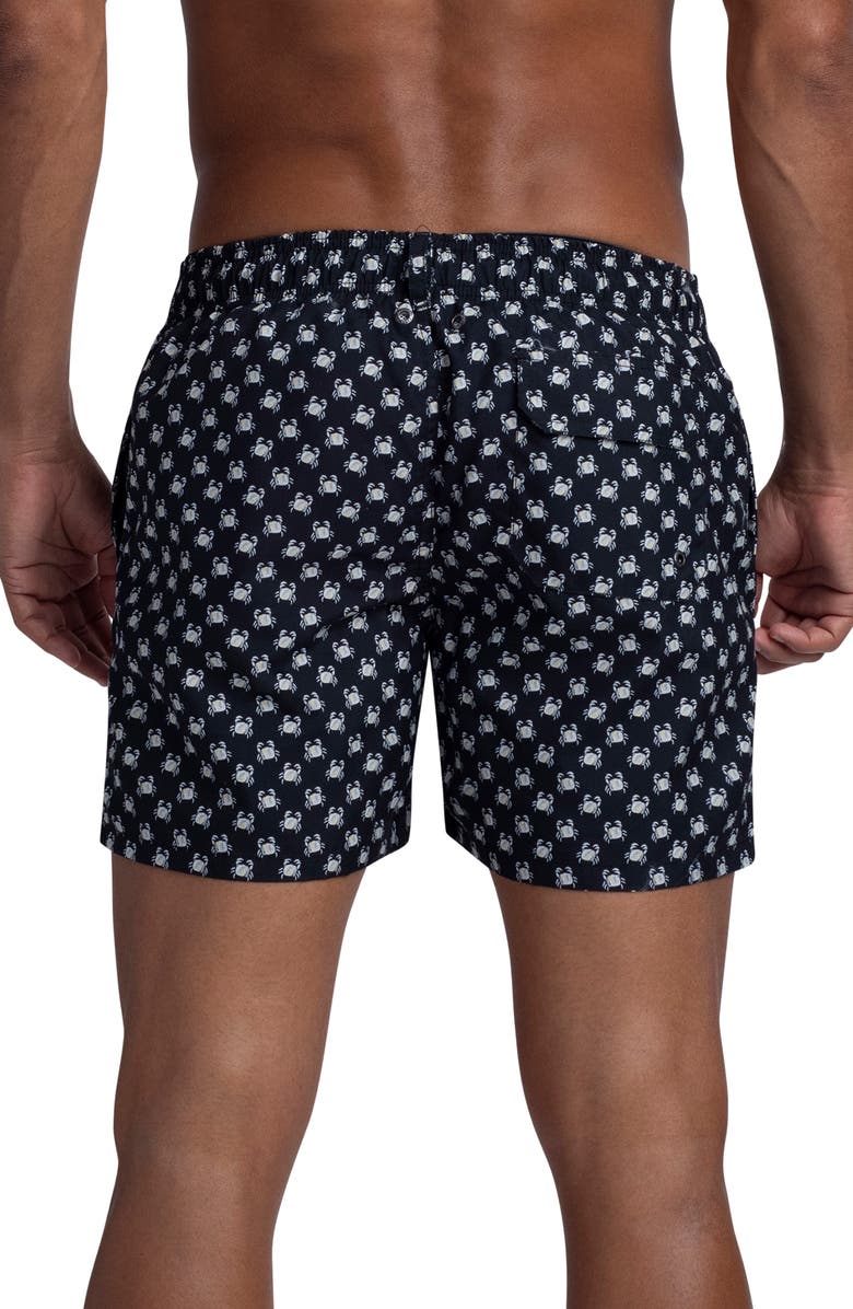 Bugatchi Crab Print Swim Trunks, Alternate, color, 