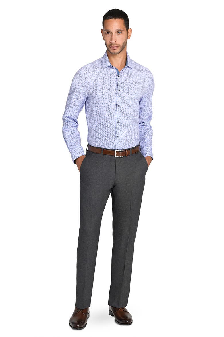 Slim Fit Micro Floral Performance Dress Shirt, Alternate, color, LILAC