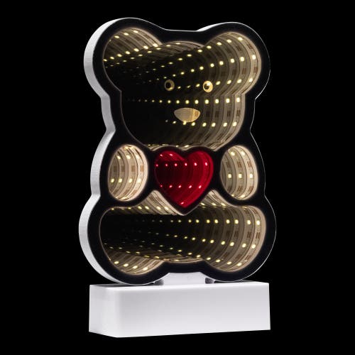 Northlight Led Lighted 3d Teddy Bear With Heart Infinity Mirror In White