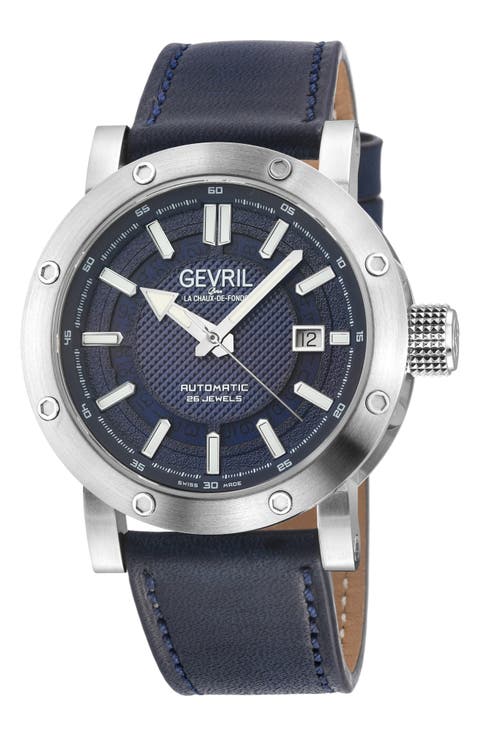 Flat Iron Limited Edition Leather Strap Watch, 42mm